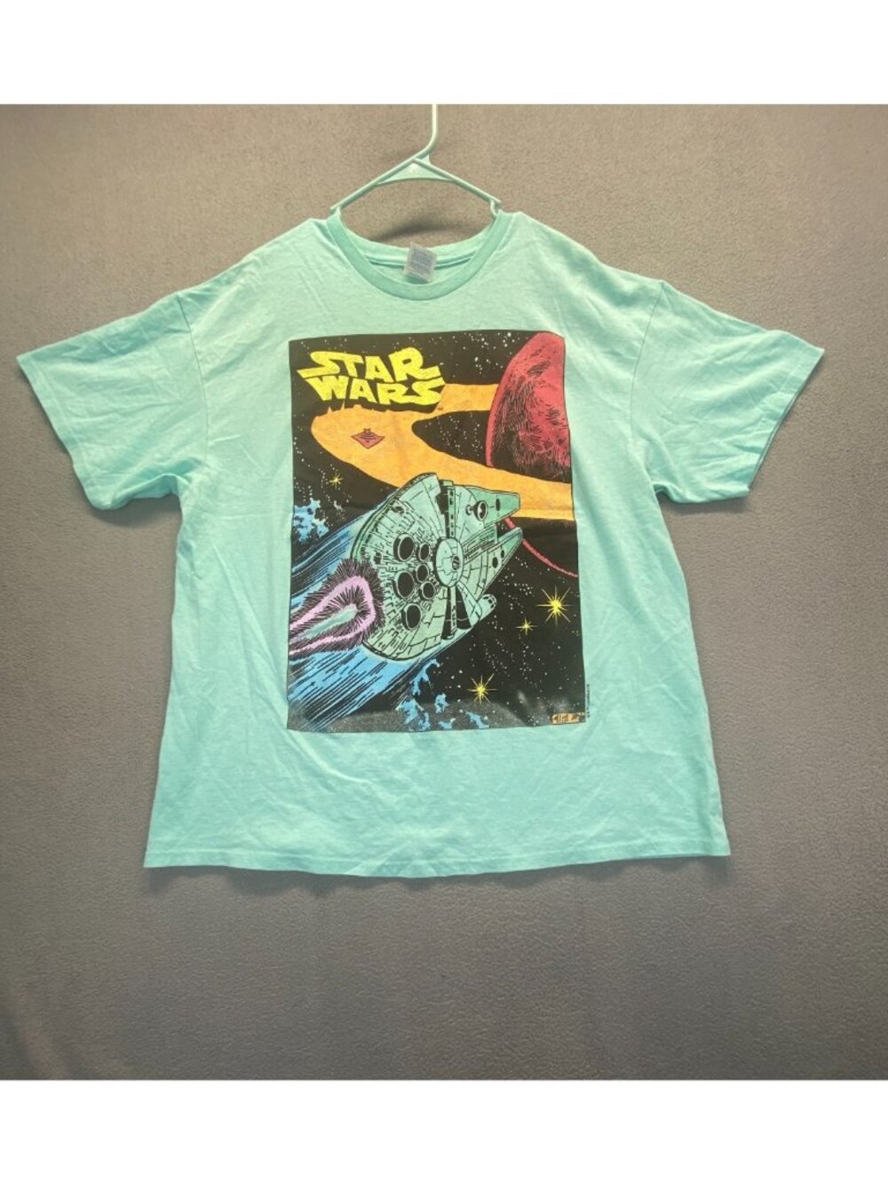 Star Wars Shirt Mens Size XL Blue Millennium Falcon